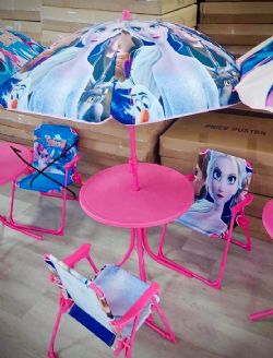 TABLE AVEC 2 CHAISES ET PARASOL - FROZEN